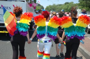 Lesbians at a Pride parade