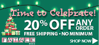 20% off Holiday pricing and free shipping